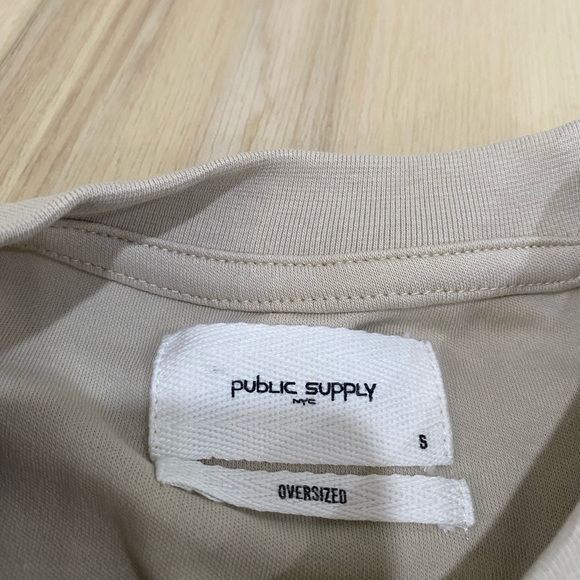 Public Supply Short Sleeve Shirt Oversize Fit Men's Small Heavy Light Sand - Picture 5 of 5